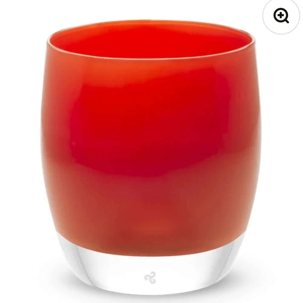 Glassybaby Handblown Candle Votive Orange Pre- Triskelion Drinking Glass